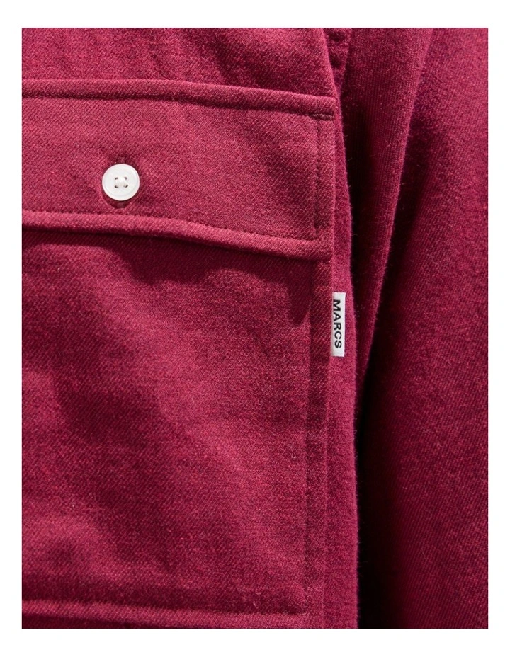 Kyle Brushed Cotton Shirt in Dark Plum image 5