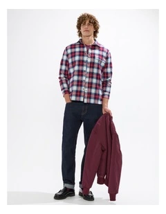 Mitchell Check Shirt in Dark Plum