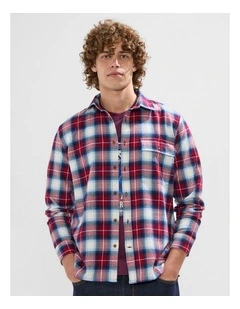 Mitchell Check Shirt in Dark Plum