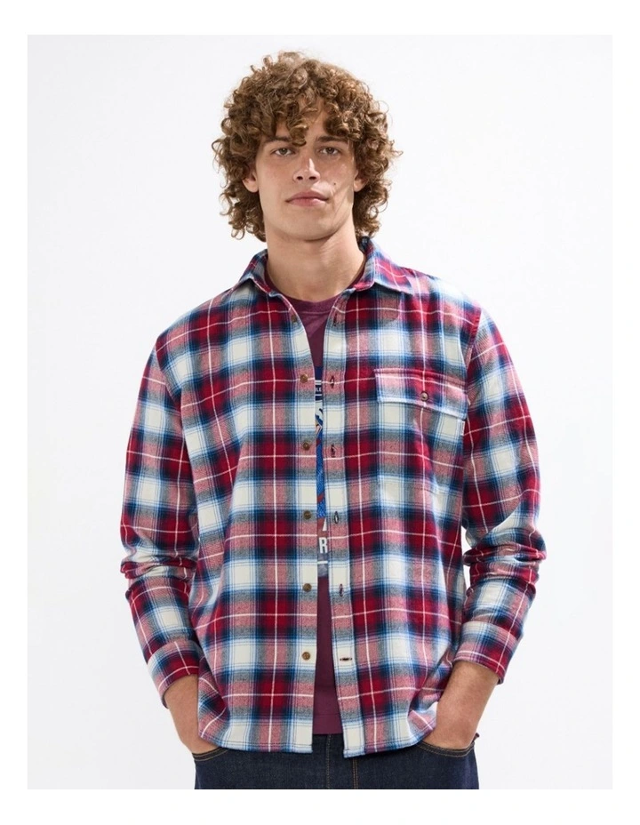 Mitchell Check Shirt in Dark Plum image 2