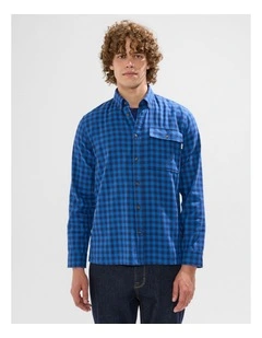 Len Check Shirt in Navy