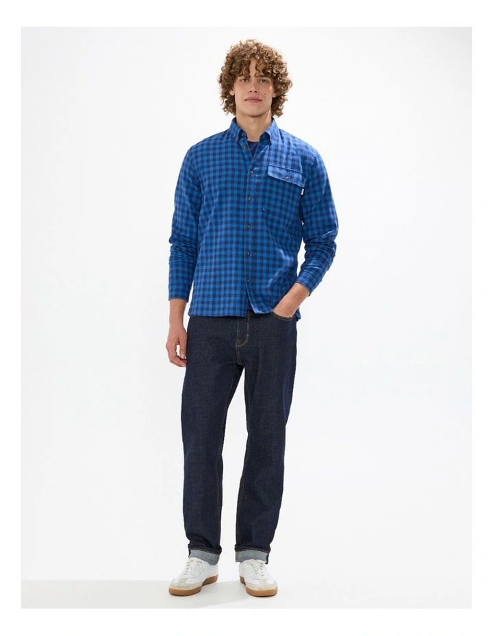 Len Check Shirt in Navy image 1