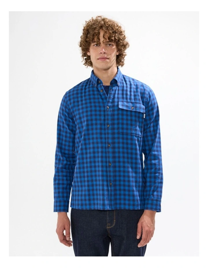 Len Check Shirt in Navy image 2