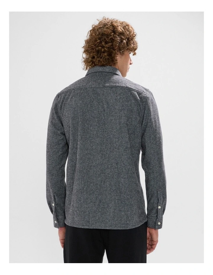 Wright Dogtooth Shirt in Charcoal image 3