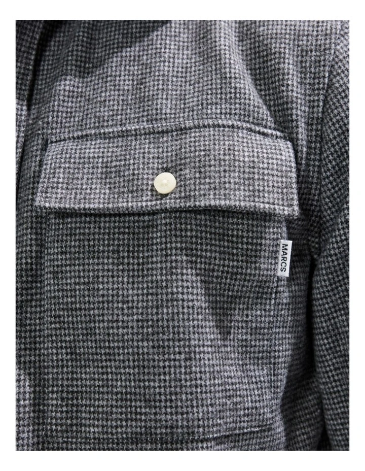 Wright Dogtooth Shirt in Charcoal image 3