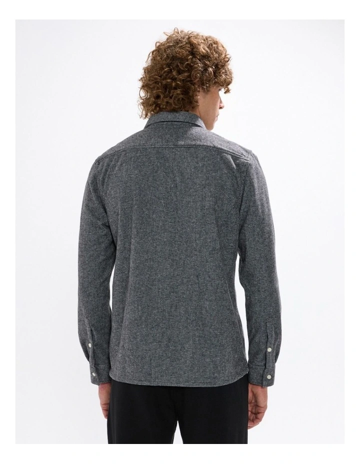 Wright Dogtooth Shirt in Charcoal image 4