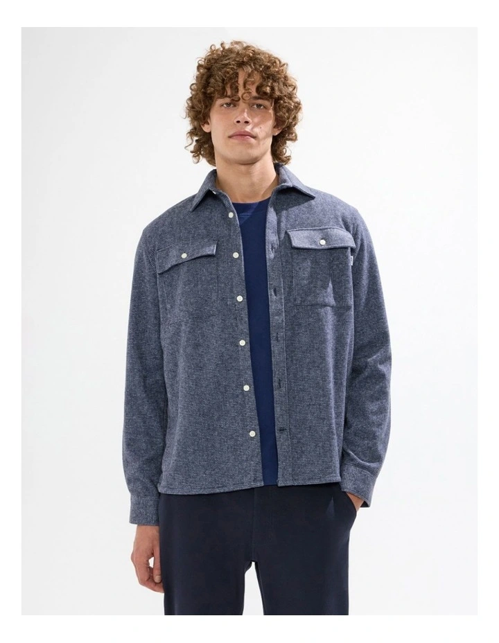 Wright Dogtooth Shirt in Navy image 2