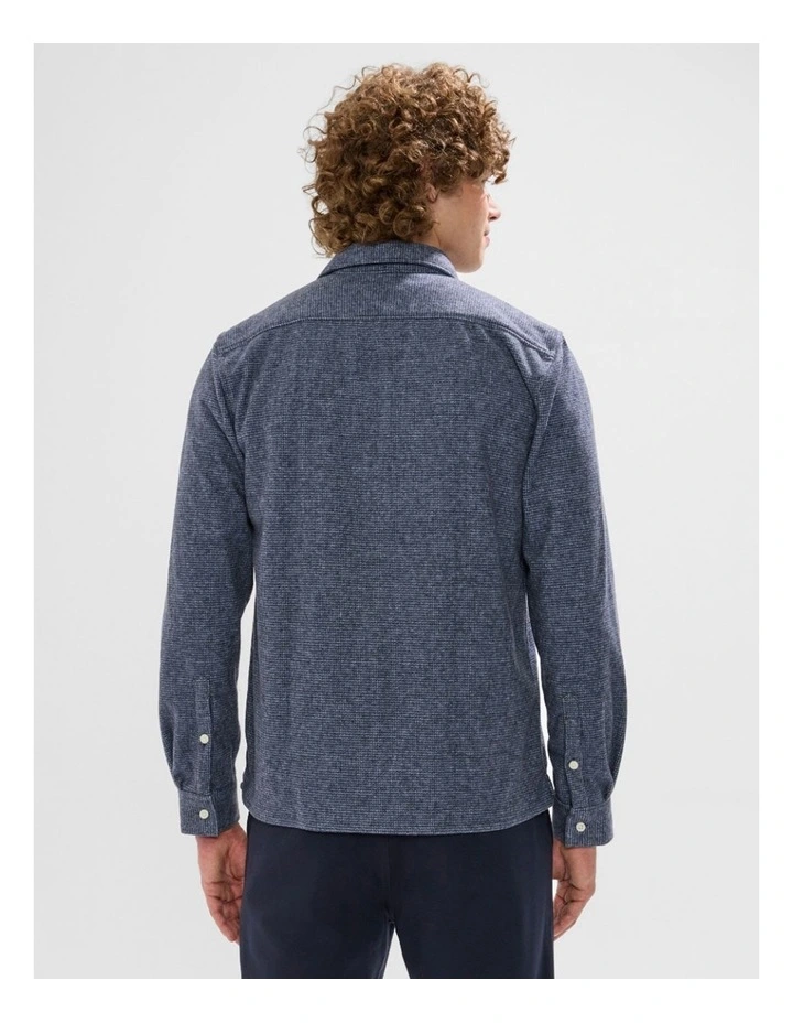 Wright Dogtooth Shirt in Navy image 3