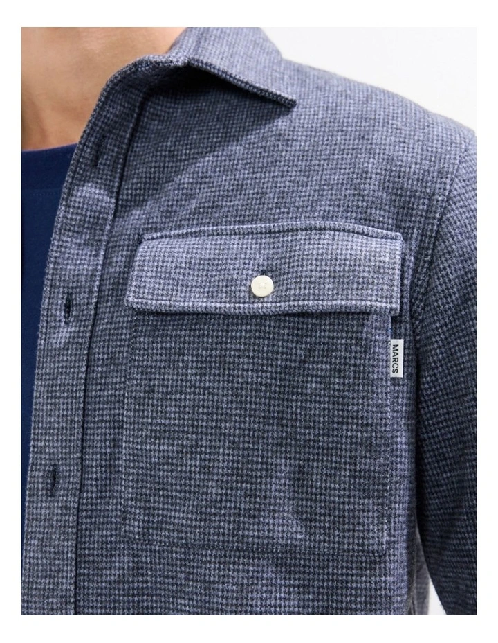 Wright Dogtooth Shirt in Navy image 3