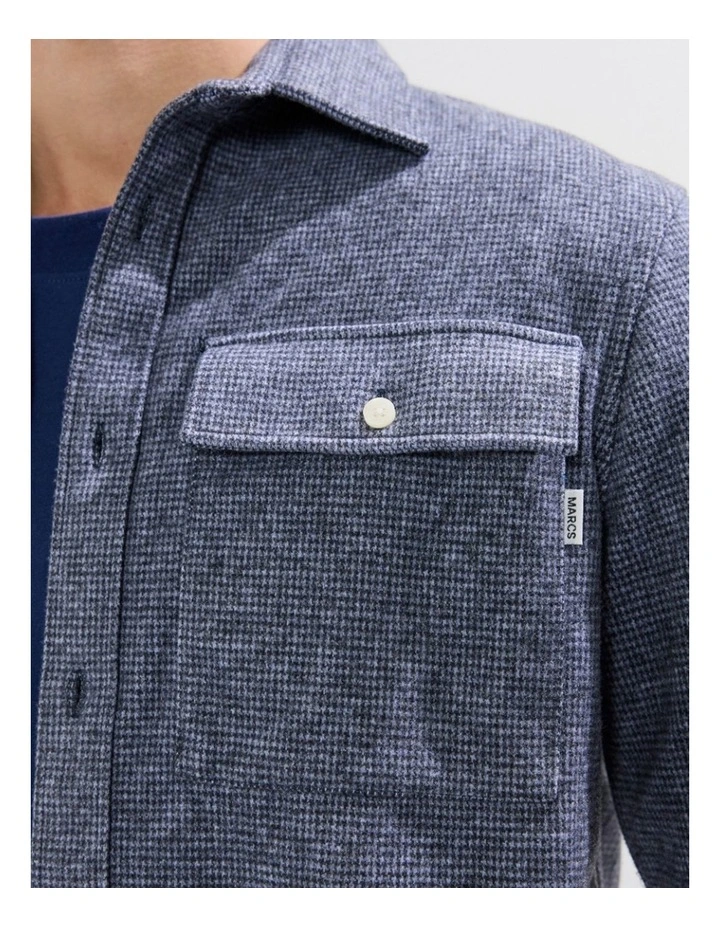 Wright Dogtooth Shirt in Navy image 4