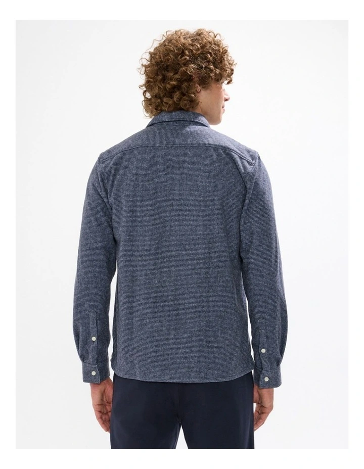 Wright Dogtooth Shirt in Navy image 4