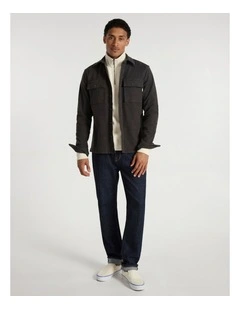Juny Cotton Over Shirt in Charcoal