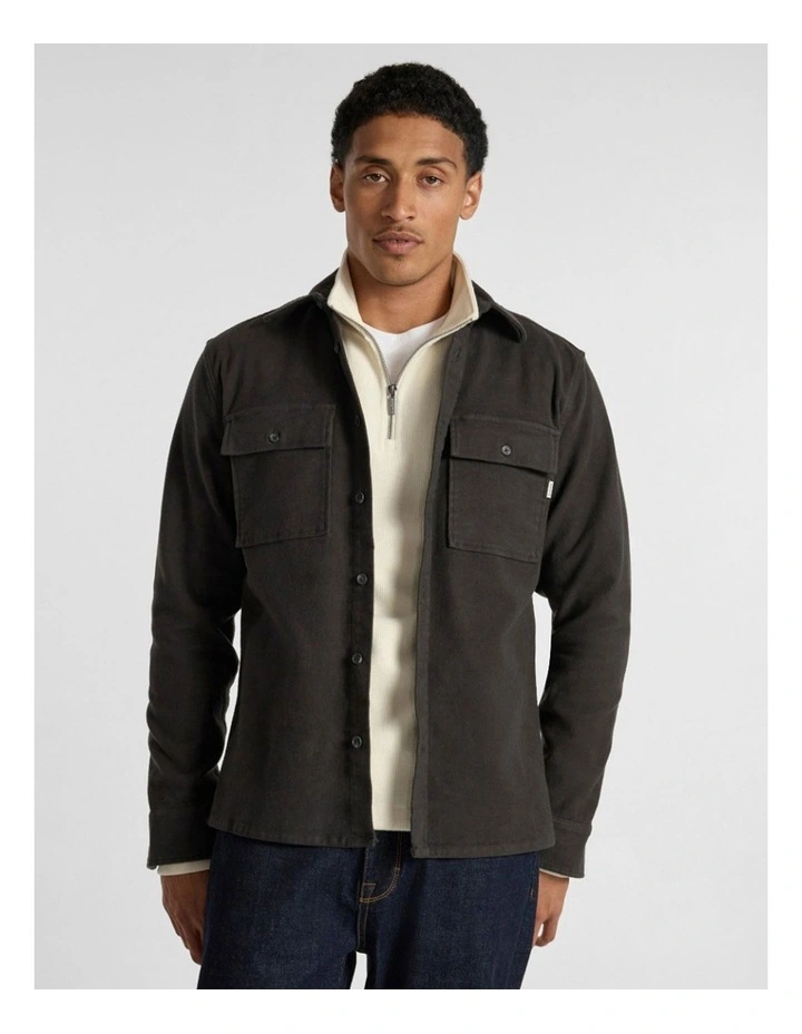 Juny Cotton Over Shirt in Charcoal image 1