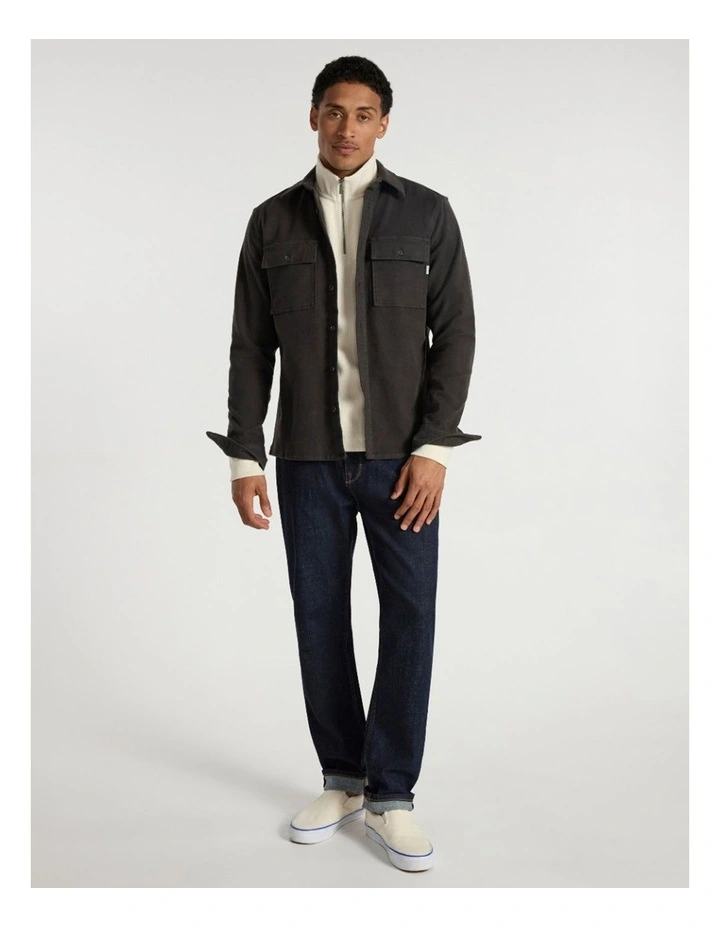 Juny Cotton Over Shirt in Charcoal image 1