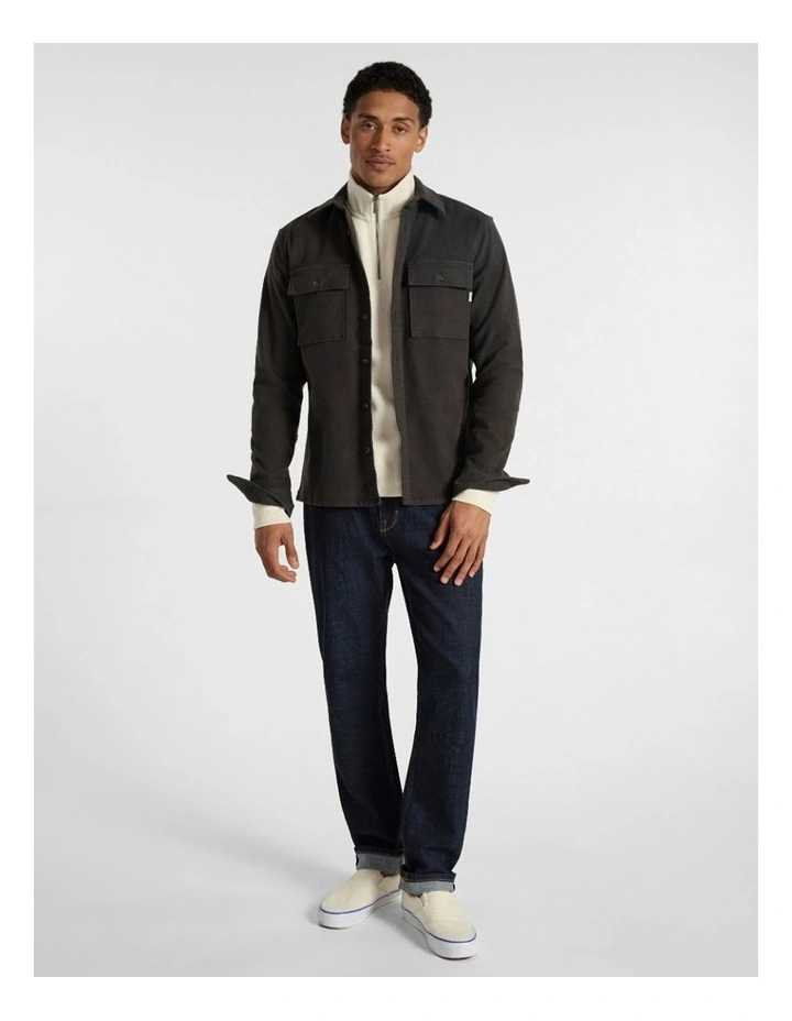 Juny Cotton Over Shirt in Charcoal image 2