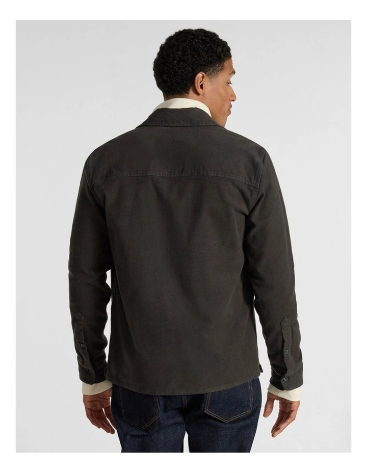 Juny Cotton Over Shirt in Charcoal image 3