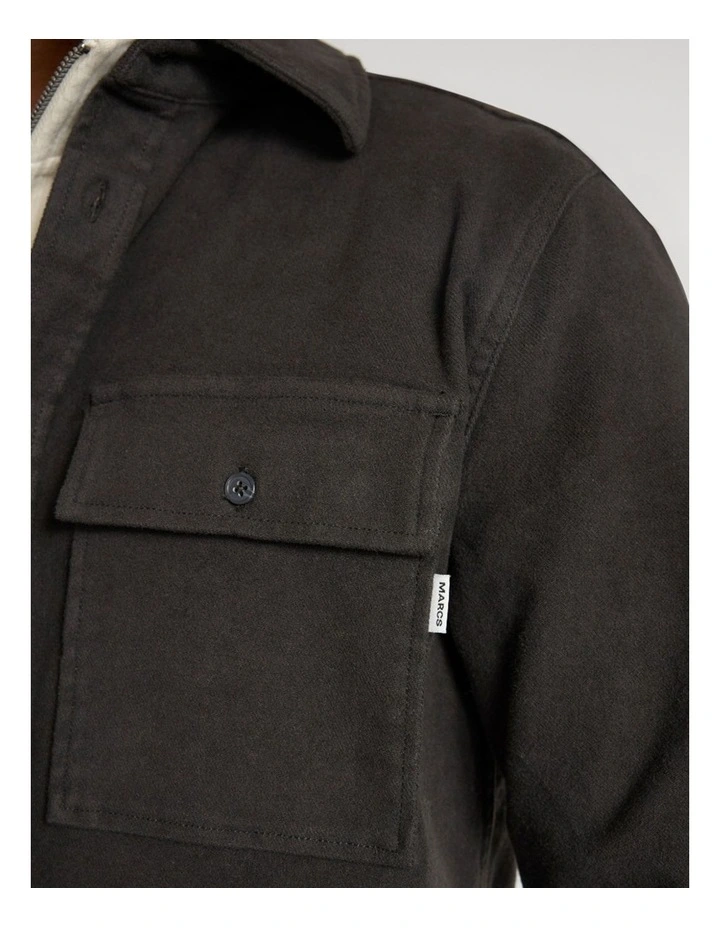 Juny Cotton Over Shirt in Charcoal image 3