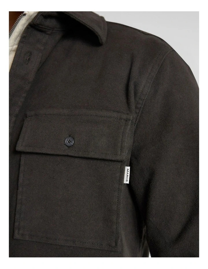 Juny Cotton Over Shirt in Charcoal image 4