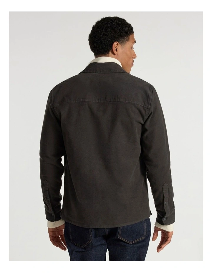Juny Cotton Over Shirt in Charcoal image 4