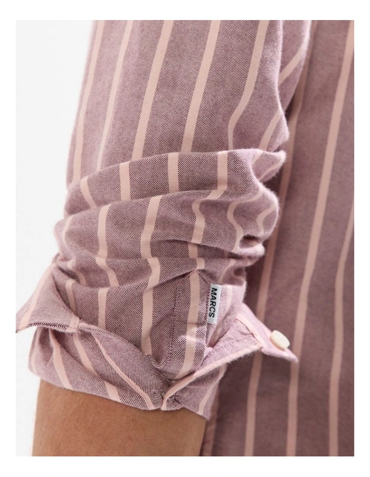 Julian Stripe Oxford Shirt in Fig Stripe image 2