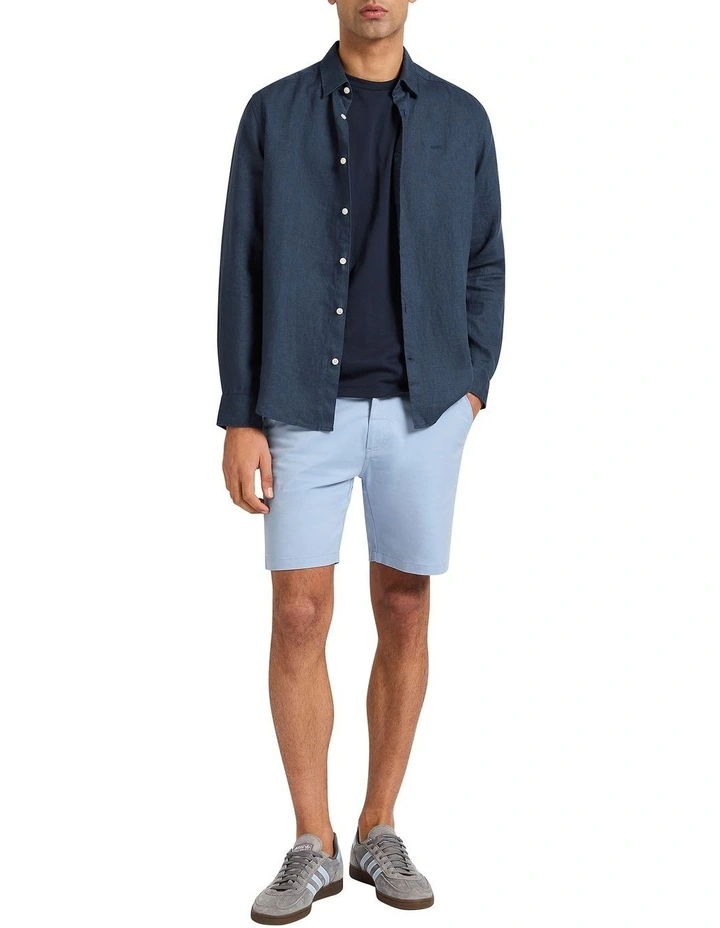 Felix Long Sleeve Linen Shirt in Ink image 2
