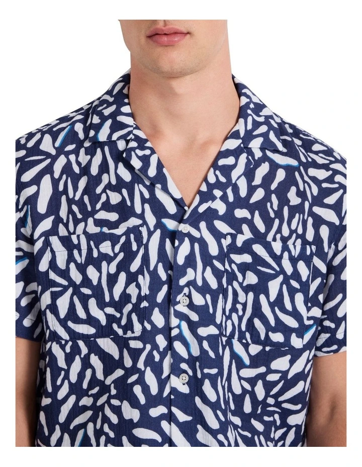 Bubble in Paradise Shirt in Navy/White image 3