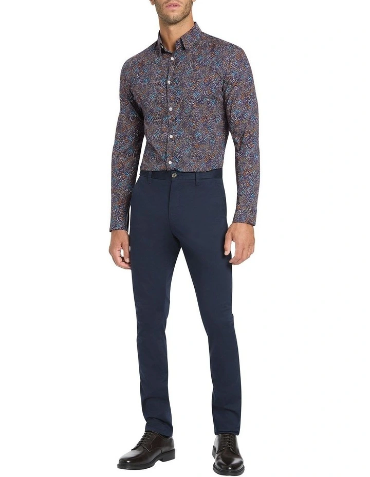 Larson Long Sleeve Stretch Shirt in Midnight Multi image 2
