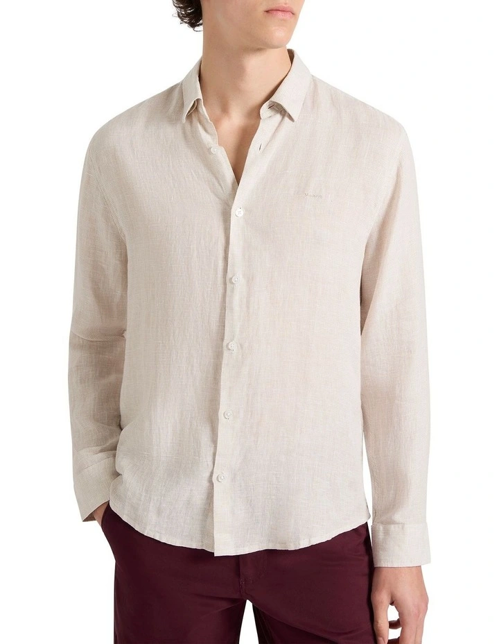 Freddie Linen Shirt in Bone image 4