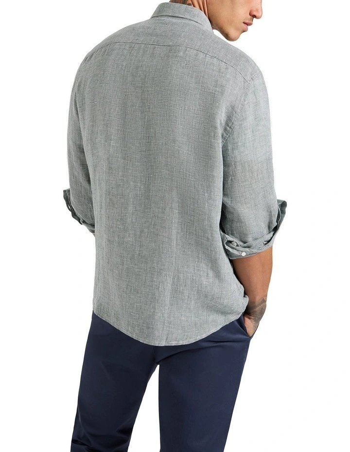 Freddie Linen Shirt in Thyme image 2