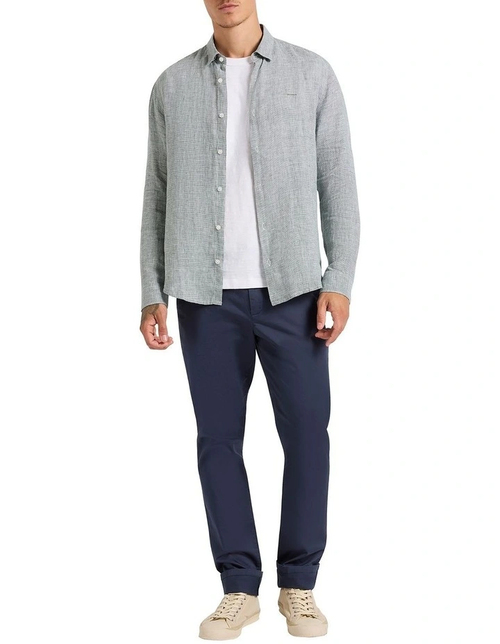 Freddie Linen Shirt in Thyme image 3
