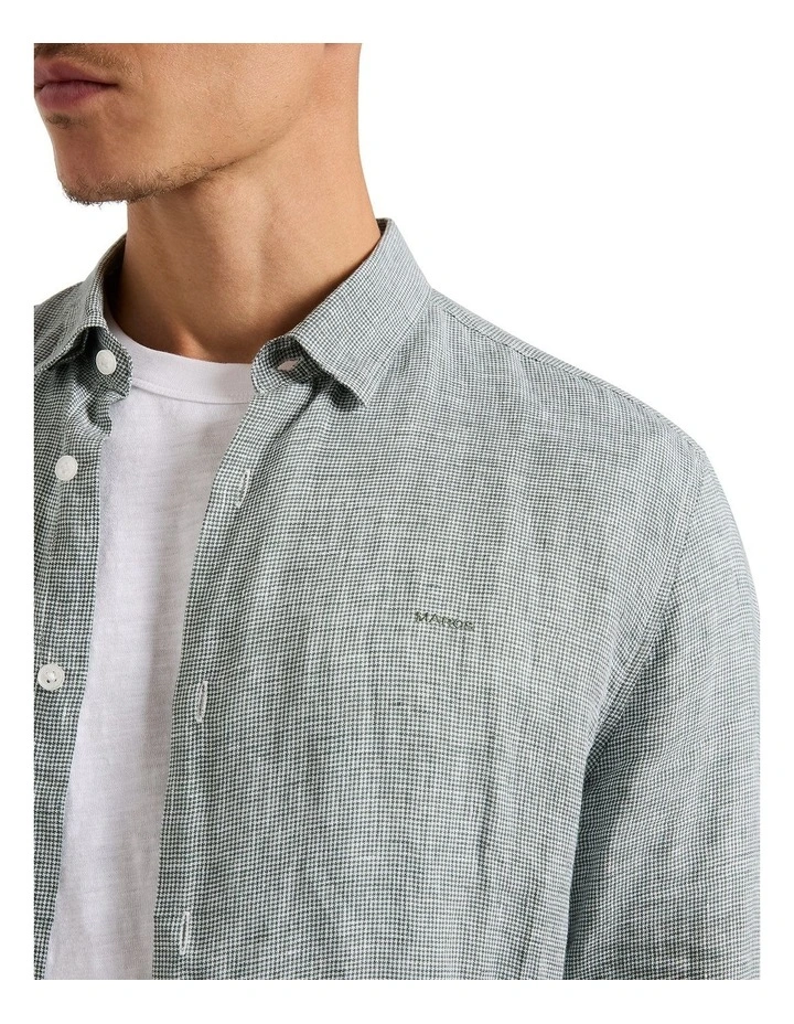 Freddie Linen Shirt in Thyme image 4