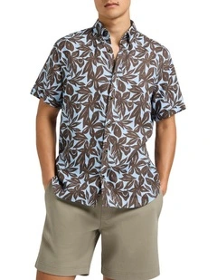 Losing Myself Linen Shirt in Sky Multi