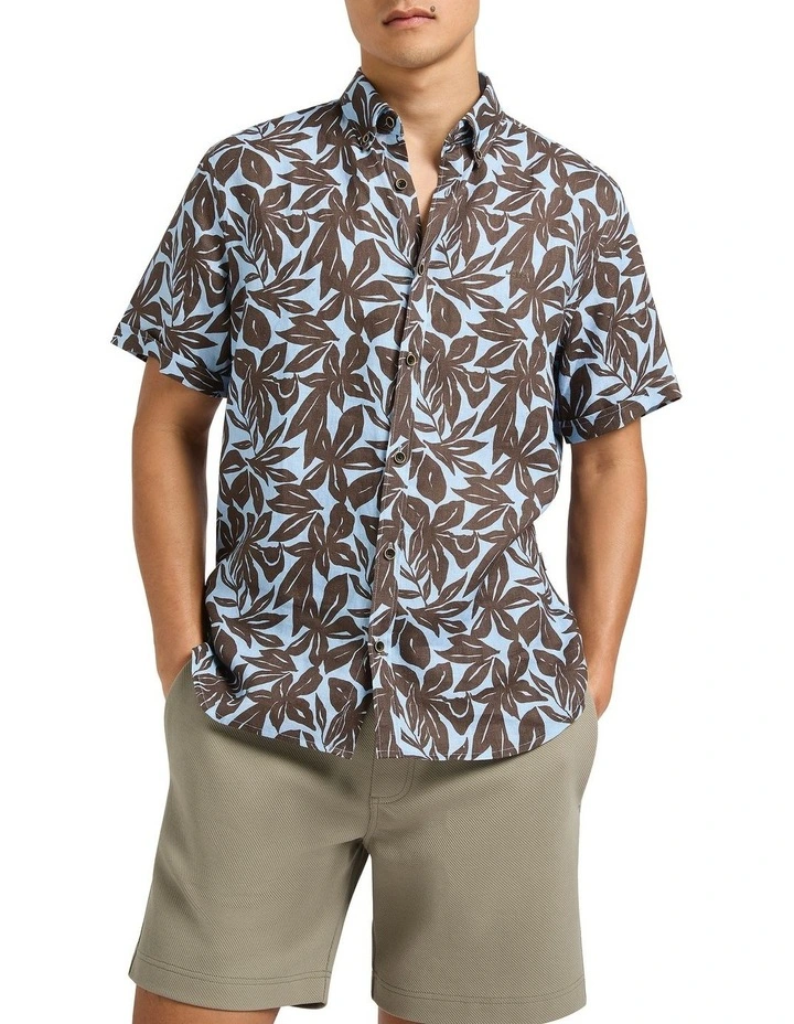 Losing Myself Linen Shirt in Sky Multi image 1