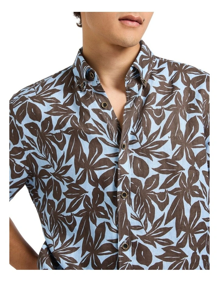 Losing Myself Linen Shirt in Sky Multi image 3