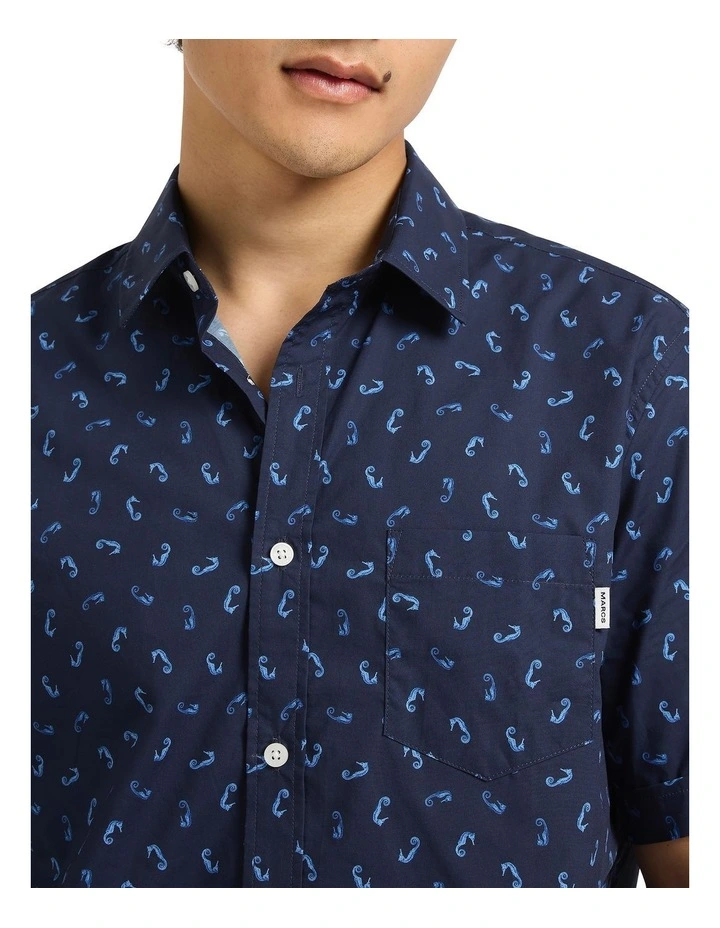 Sean Seahorse Shirt in Navy Multi image 3