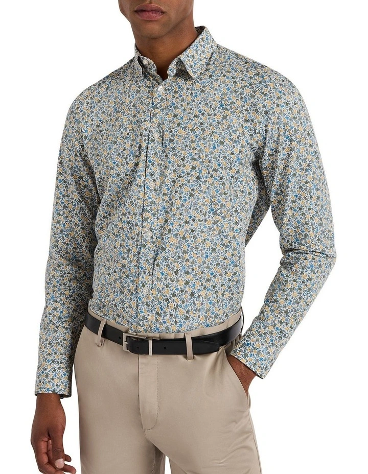 Leaf-Iosa Stretch Cotton Shirt in Harvest Multi image 1
