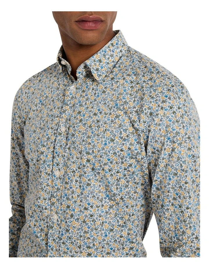 Leaf-Iosa Stretch Cotton Shirt in Harvest Multi image 2
