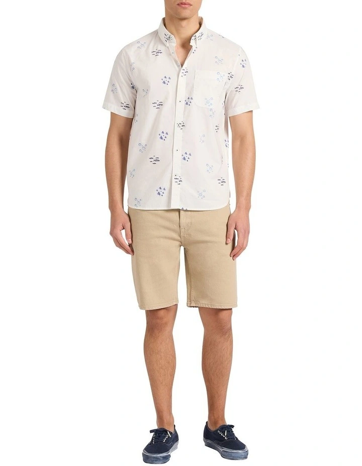 Walter Cotton Shirt in White Multi image 1