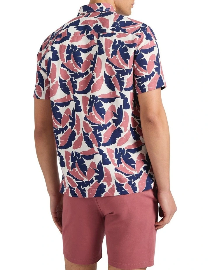 Identity Leaf Linen Mix Shirt in Navy Multi image 4