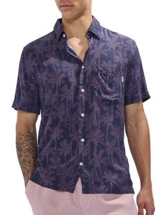 Keep Palm And Carry On Shirt in Navy Multi