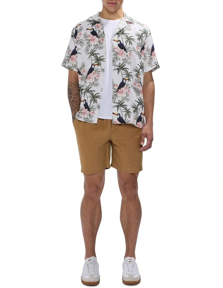 Tropical Thunder Linen Shirt in Ivory Multi image 2