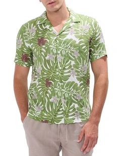 High Hopes Linen Shirt in Green Multi
