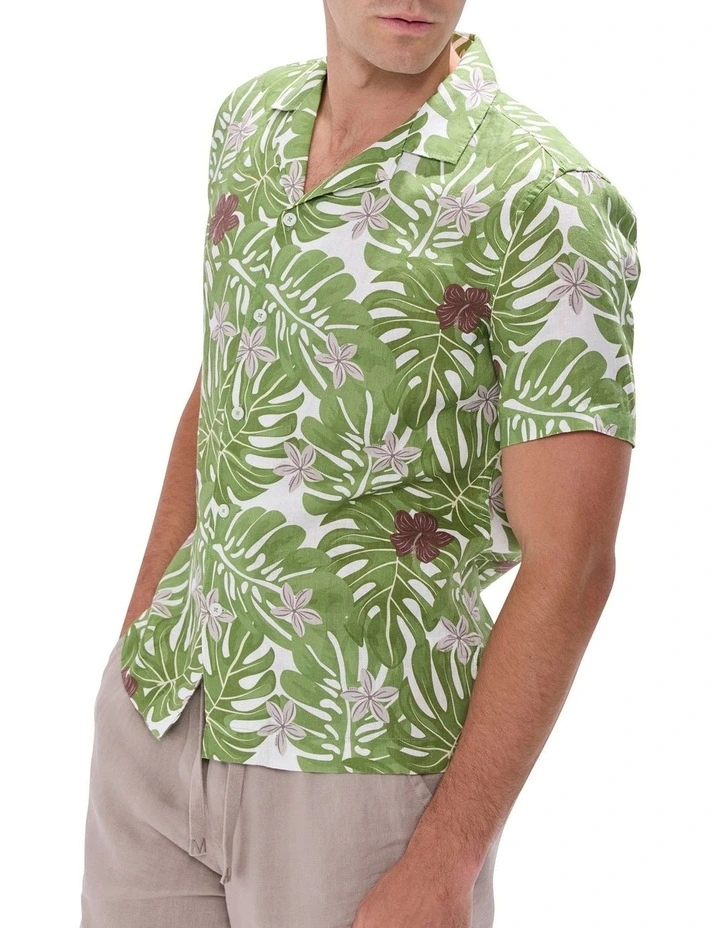 High Hopes Linen Shirt in Green Multi image 3