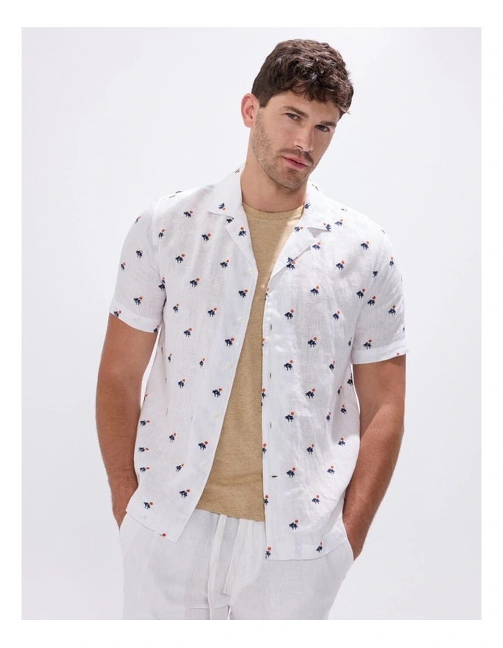 At Palms Reach Linen Shirt in White image 1