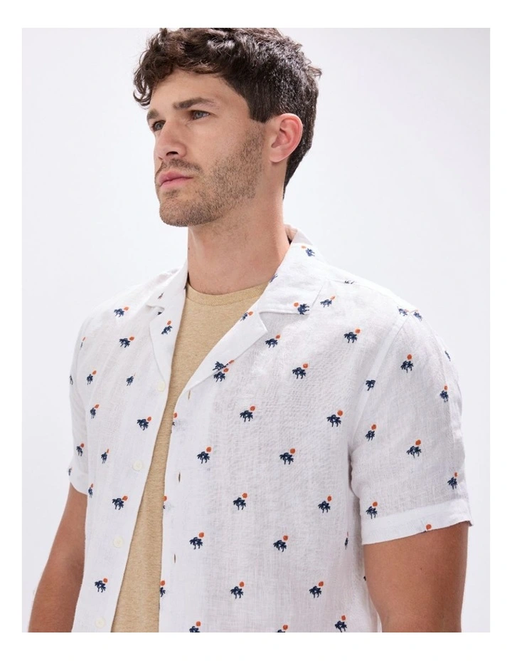 At Palms Reach Linen Shirt in White image 2