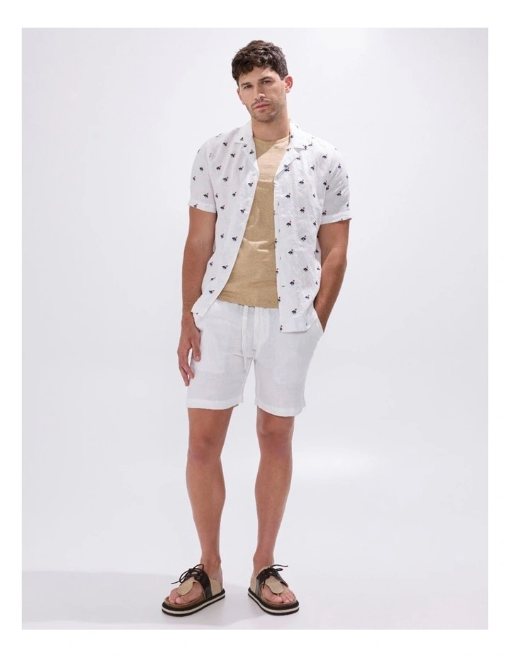 At Palms Reach Linen Shirt in White image 3