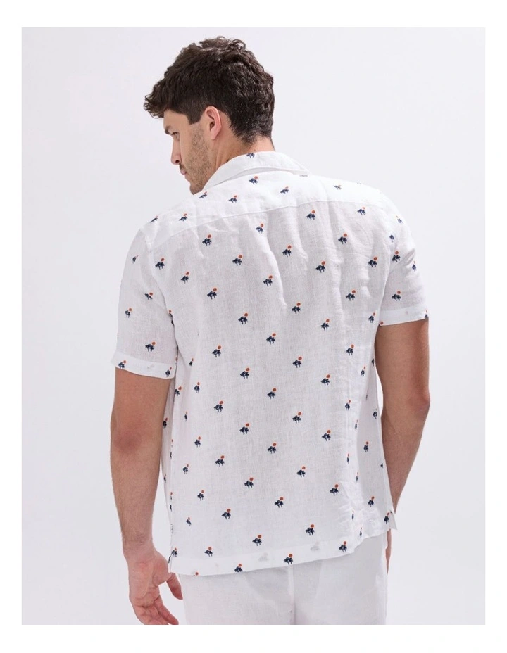 At Palms Reach Linen Shirt in White image 4
