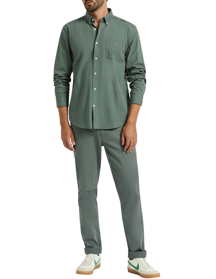 Sam Cotton Poplin Shirt in Balsam Green image 4