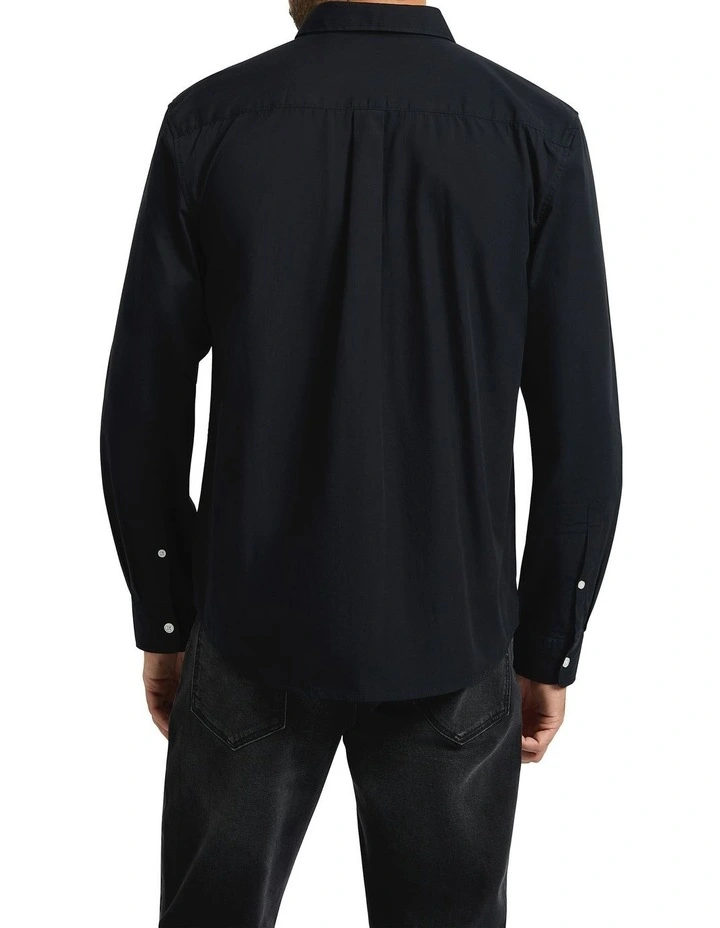 Sam Cotton Poplin Shirt in Black image 2