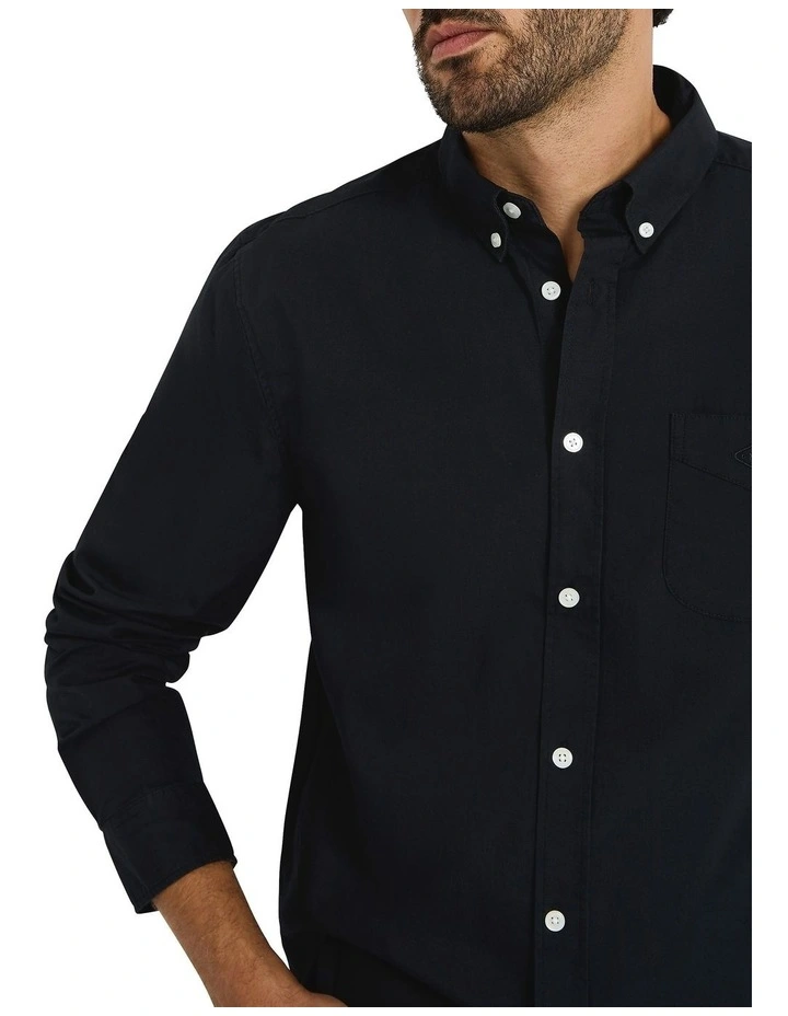Sam Cotton Poplin Shirt in Black image 3